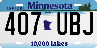 MN license plate 407UBJ