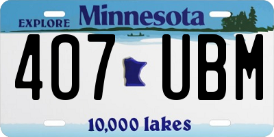 MN license plate 407UBM