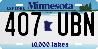 MN license plate 407UBN