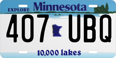 MN license plate 407UBQ
