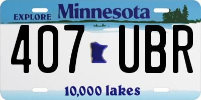 MN license plate 407UBR