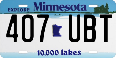 MN license plate 407UBT