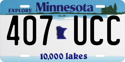 MN license plate 407UCC
