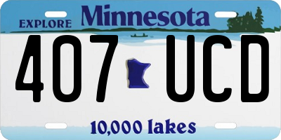 MN license plate 407UCD