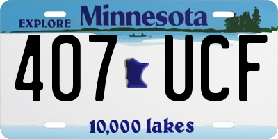 MN license plate 407UCF