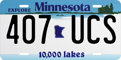 MN license plate 407UCS