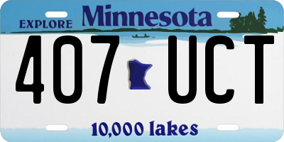 MN license plate 407UCT