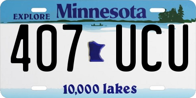 MN license plate 407UCU