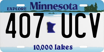 MN license plate 407UCV