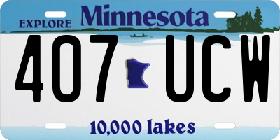 MN license plate 407UCW
