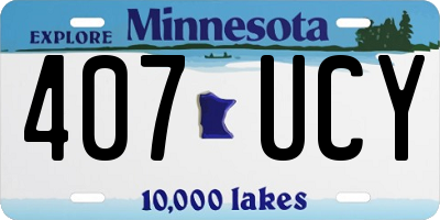 MN license plate 407UCY