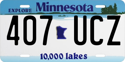 MN license plate 407UCZ