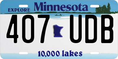 MN license plate 407UDB