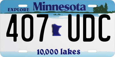 MN license plate 407UDC