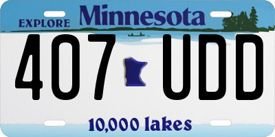 MN license plate 407UDD