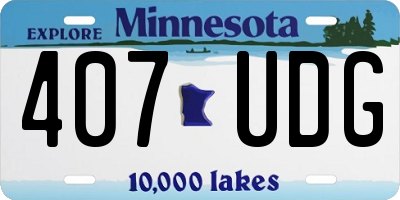 MN license plate 407UDG