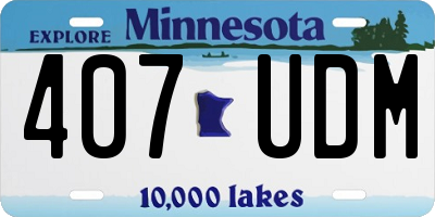 MN license plate 407UDM