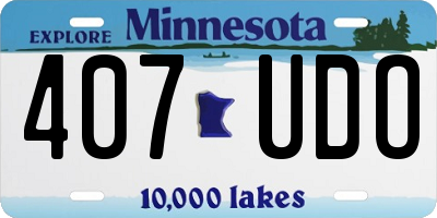 MN license plate 407UDO