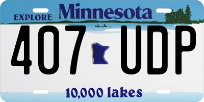 MN license plate 407UDP