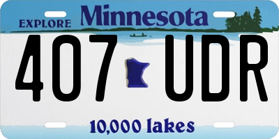 MN license plate 407UDR