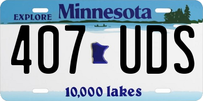 MN license plate 407UDS