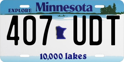 MN license plate 407UDT