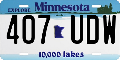 MN license plate 407UDW