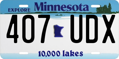 MN license plate 407UDX