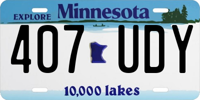 MN license plate 407UDY