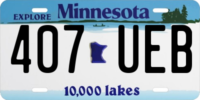 MN license plate 407UEB