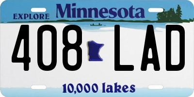 MN license plate 408LAD