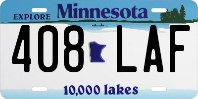 MN license plate 408LAF