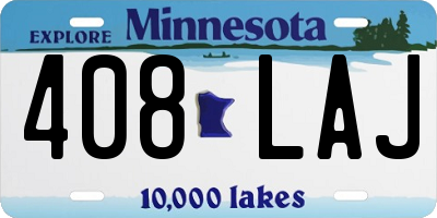 MN license plate 408LAJ