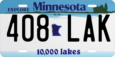 MN license plate 408LAK