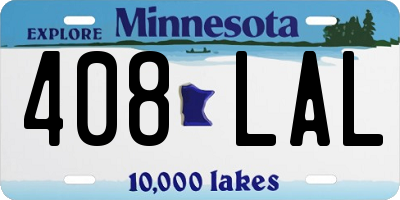 MN license plate 408LAL