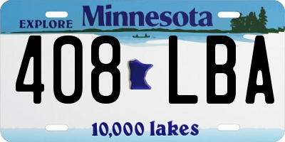 MN license plate 408LBA