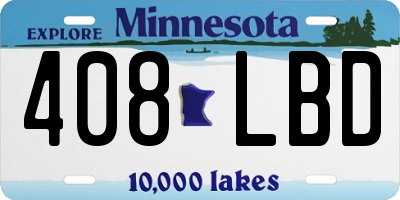 MN license plate 408LBD