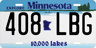 MN license plate 408LBG