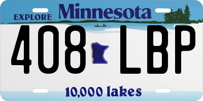 MN license plate 408LBP