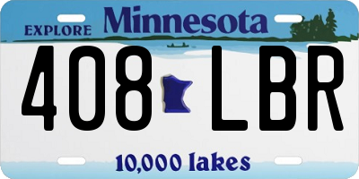 MN license plate 408LBR