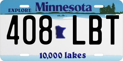 MN license plate 408LBT