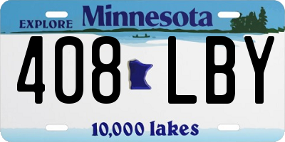MN license plate 408LBY