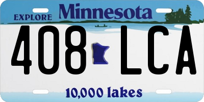 MN license plate 408LCA