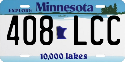 MN license plate 408LCC