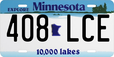 MN license plate 408LCE