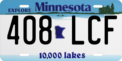 MN license plate 408LCF