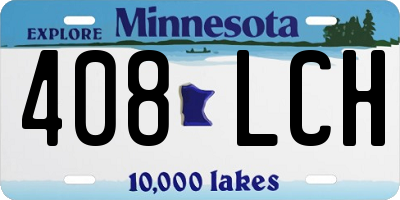 MN license plate 408LCH