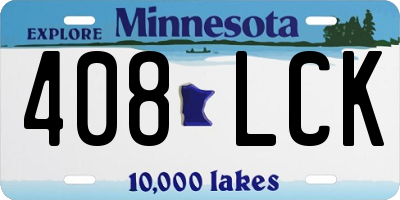 MN license plate 408LCK