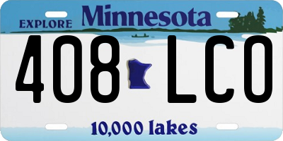 MN license plate 408LCO