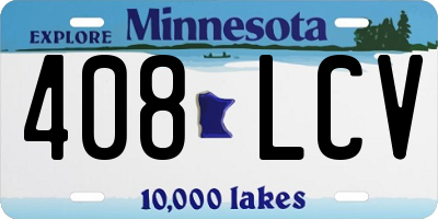 MN license plate 408LCV